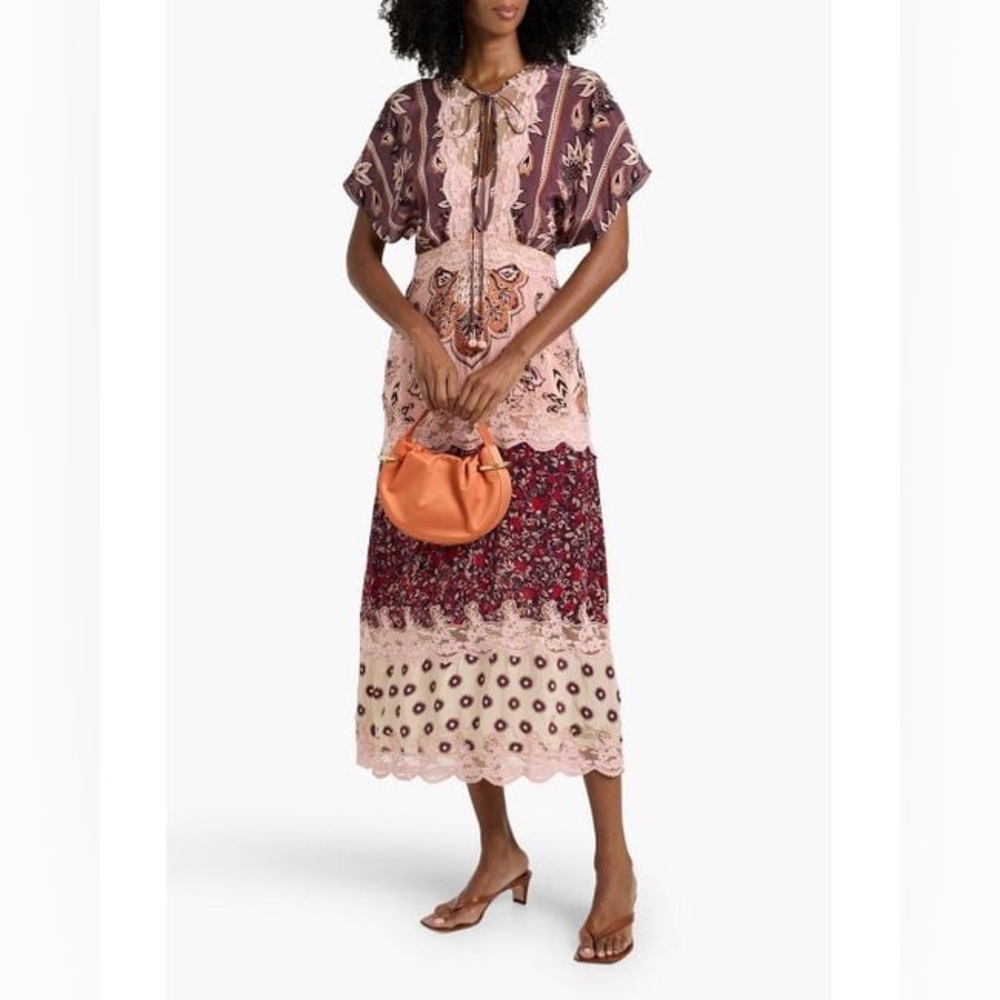 FARM Rio Glam Tapestry Lace Slip Dress Size M